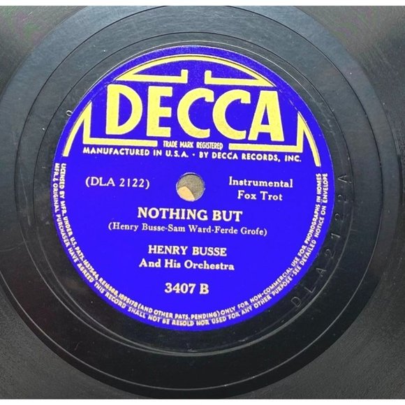Henry Busse It Serves Me Right 10" Record 78RPM Decca 3407 Nothing But - Picture 2 of 5